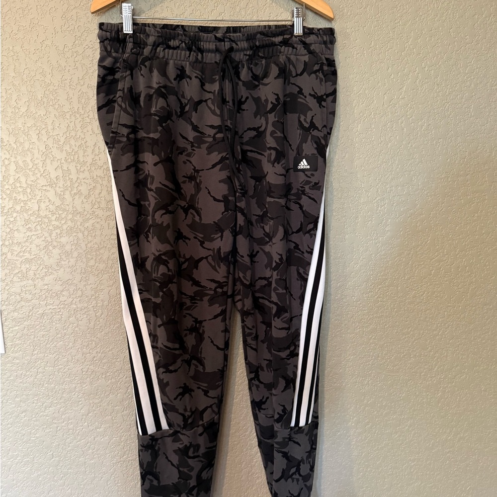 Adidas Men’s Black Camouflage Joggers - Black